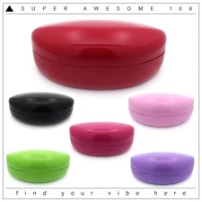 Spring Closure Oversized Pop Color Oval Eyewear Carrying Hard Case