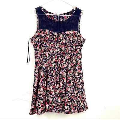 forever 21 floral tie-front fit & flare mini dress Flounce Sleeve Tie Front Lace Mini Dress – Parthea Fashion main image 1