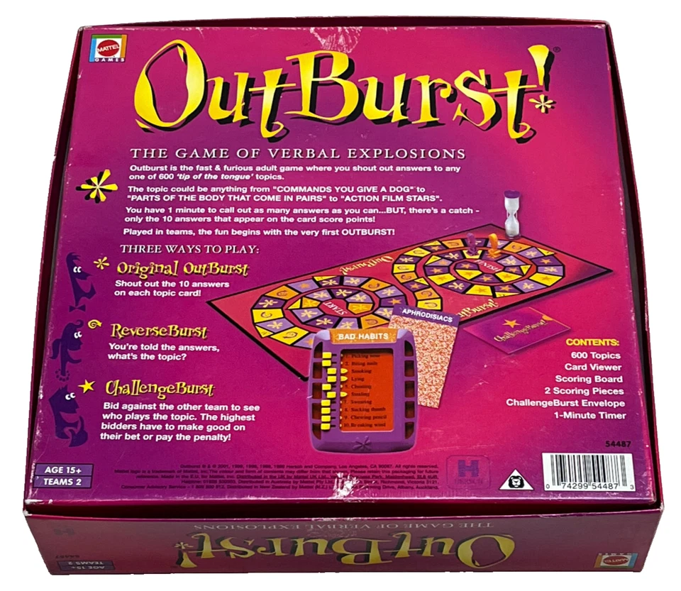 OUTBURST GAME : Rare 2001 Edition By Mattel - In Vgc (FREE UK P&P) - Image 2 of 4