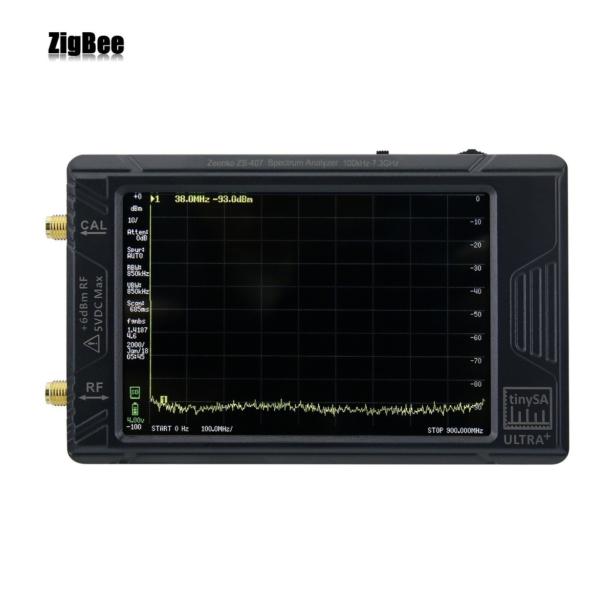 New TinySA Ultra+ ZS-407 Spectrum Analyzer 900MHz-7.3GHz