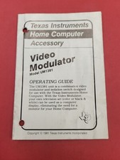 Texas Instruments TI-99/4A Video Modulator manual