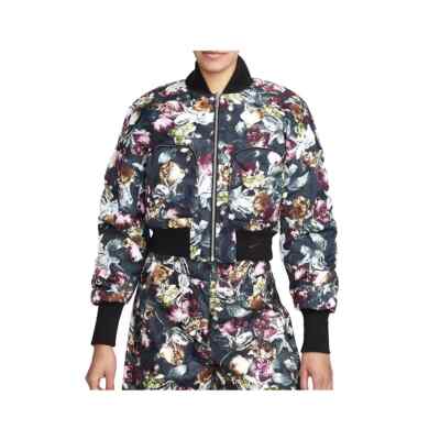 Women Nike Tech Pack Bomber Jacket Reversible Floral Sweater FB8811-681 Size XS