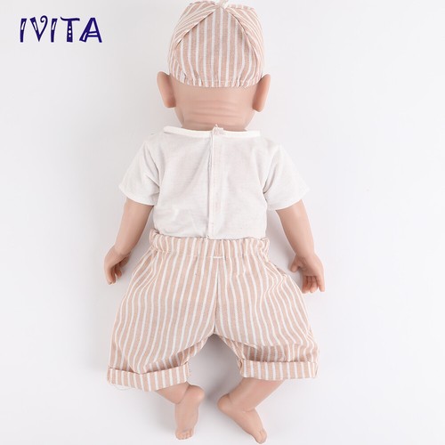 IVITA 19'' Full Silicone Reborn Doll Boy Baby Kids Birthday Gift Handmade Doll - Picture 5 of 12
