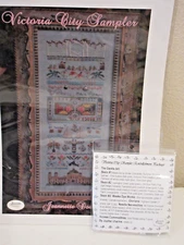 Jeannette Douglas VICTORIA CITY SAMPLER Countd Cross Stitch Pattern & Embmt Pack