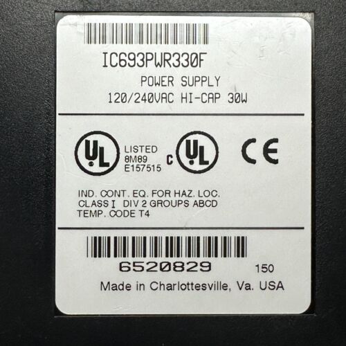 GE Fanuc IC693PWR330F 30W High Capacity Power Supply 120/240VAC 125VDC USA - Picture 2 of 7