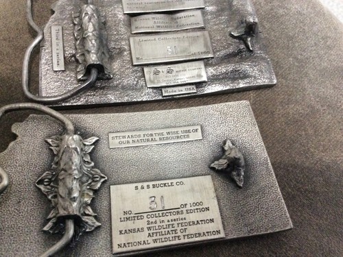 1983 & 1984 Kansas Wildlife Federation Vintage Belt Buckles - Picture 3 of 5