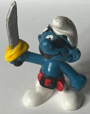 1978 Vintage Smurfs PIRATE with EYE PATCH SMURF #20104 Schleich Peyo