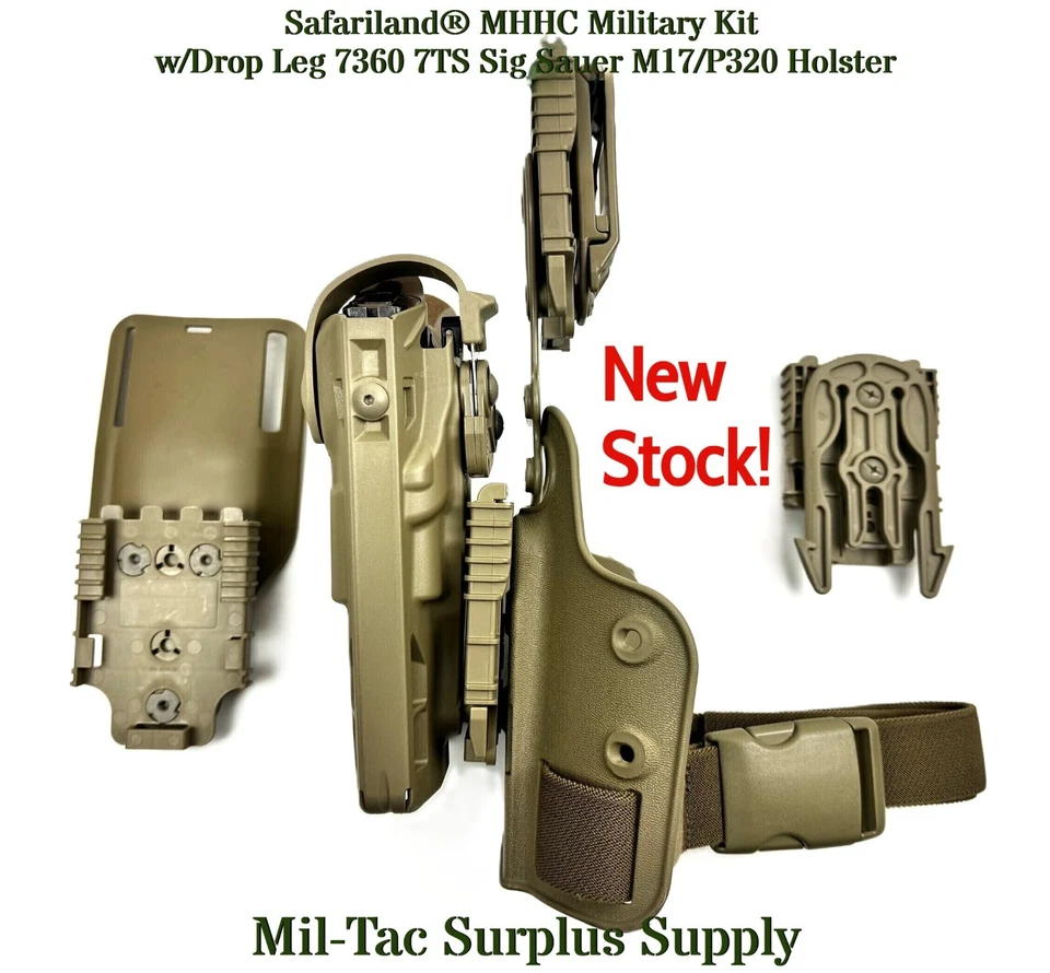 Военный комплект Safariland® MHHC с опускающейся ножкой 7360 7TS кобура Sig Sauer M17/P320 - Изображение 3 из 4