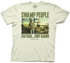 Adult Unisex Swamp People TV Show "Live Hard..Hunt Harder" T-shirt