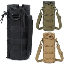 Tactical Molle Water Bottle Bag Pouch Holder Outdoor Hiking Water Kettle Carrier