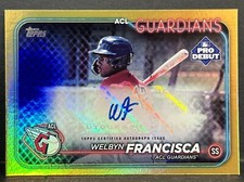 2024 Topps Pro Debut Baseball ACL Guardians Welbyn Francisca Auto Gold Foil /50
