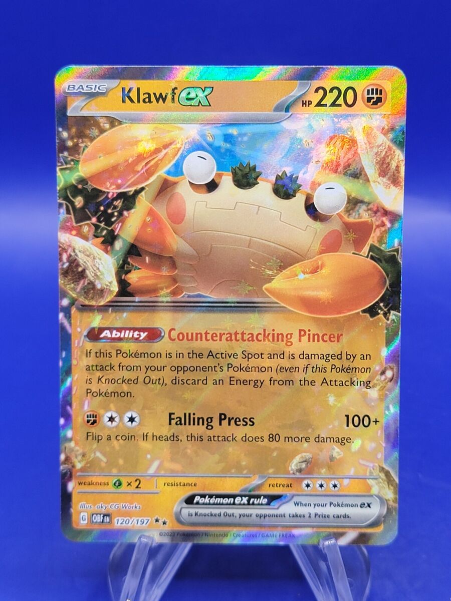 Klawf EX 120/197 Full Art NM/M Obsidian Flames Pokemon Card Klawf EX 120/197 Full Art NM/M Obsidian Flames Pokemon Card