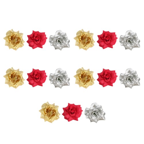 30pcs Fake Rose Christmas Tree Flowers Silk Rose Flowers Artificial