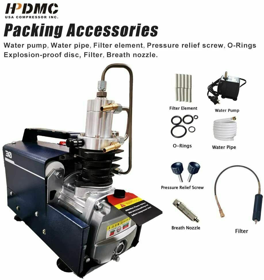 110V Air Compressor Adjustable Pressure 030 Mpa For PCP Paintball Tank