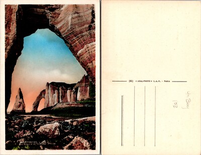 RPPC Arch Cliffs Etretat France Real Postcard