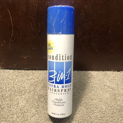[CRACKED CAP] Condition 3-in-1 EXTRA Hold Hairspray w/ Sunscreen, Unscented 7oz