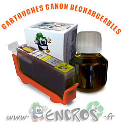 Cartouche Canon CLI8 Jaune Rechargeable avec Kit d'Encre pour Imprimante