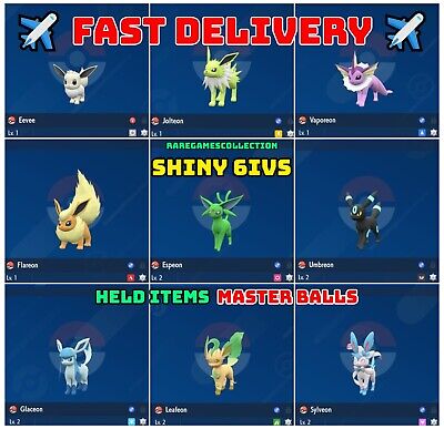 SHINY Eeveelutions 9-pack 6IV / Pokemon Sword & Shield / Eevee