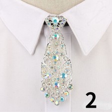Herren Damen Strass Krawatte Kristall Hochzeit Party Club Zubehör Chic