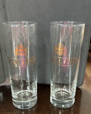 Two Pallini Roma Gold Cocktail Glass for Liqueur Limoncello 6.5''