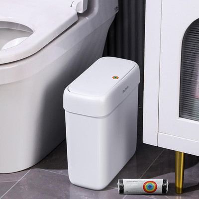 Bathroom Trash Can with Lid,3 Gallon Small Garbage Can with Press Top Lid,10L Do