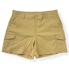 Eddie Bauer Womens Cargo Shorts Size 12 Stretch Khaki