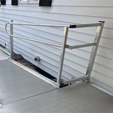EZ-ACCESS Modular Aluminum Wheelchair Ramp with Handrails, Anti-Slip, Aluminum
