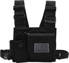 Radio Chest Harness with Reflective Strips Shoulder Holster Radio Vest Holder Tw
