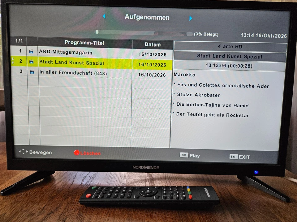 NordMende Wegavision FHD24A 24" FullHD LED Televisión Triple Sintonizador Grabación USB - Imagen 4 de 4
