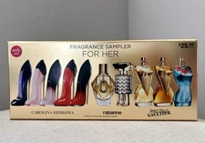 Holiday Fragrance Sampler For Her Set: Carolina Herrera Rabanne & JP Gaultier