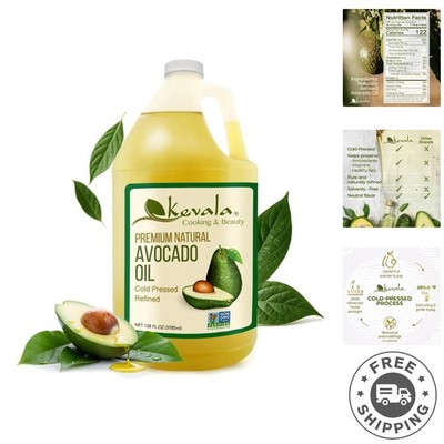 Cold Pressed Avocado Oil - Non-GMO & Kosher, 128 Fl Oz - High Smoke Point Luxury