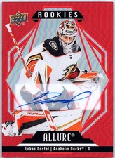 2022-23 Upper Deck Allure #119 Lukas Dostal Autographs Red Rainbow