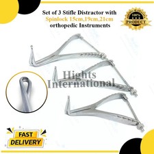 Set of 3 Stifle Distractor with Spinlock 15cm,19cm,21cm orthopedic Instruments