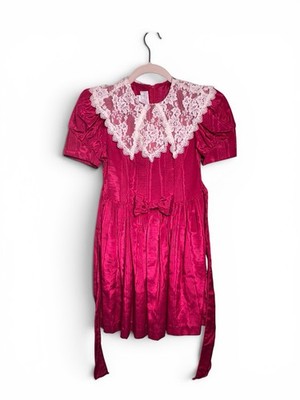 Vintage 1980 s Jessica McClintock Gunne Sax Girls Dress Size 10 Big Lace Collar 