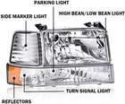 Headlights Assembly Fit 1992-1996 Ford F150 F250 F350 Super Duty(Incl.1997 9Th O
