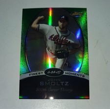 Topps Finest Moments John Smoltz 200th Career Victory Green Refractor /100 FM-JS