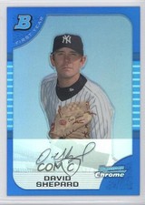 2005 Bowman Chrome First Year Blue Refractor 149/150 David Shepard #263 0l1