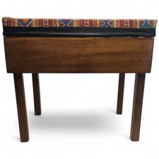 Sewing Box Removeable Legs Contents Cotton Threads Pins  Elastic Plus 17" ×16" 