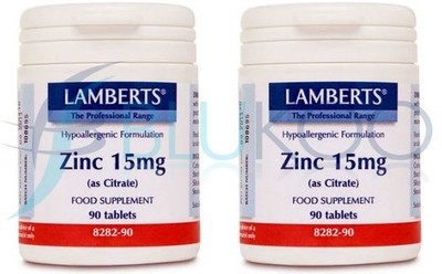 Lamberts Zink 15mg (als Citrat) - 90 Tabletten (2er Pack)
