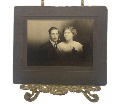 Vintage Harry B Fair Pottstown PA Couple Portrait Cabinet Photo Sepia Orig