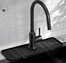 Kitchen Faucet Splash Guard Outlet  Slope Faucet Water Catcher Mat - 18x5.1 Blk