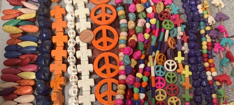 Bulk sale //lot of 23 strands mix shape color gem stone beads/(w197e)