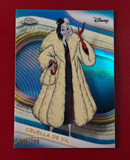 2025 Topps Chrome Disney Blue Wave Refractor Cruella De Vil #103 236/299