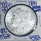 1891 BU UNCIRCULATED MORGAN SILVER DOLLAR AUTHENTIC U.S. MINT FREE SHIPPING 4582