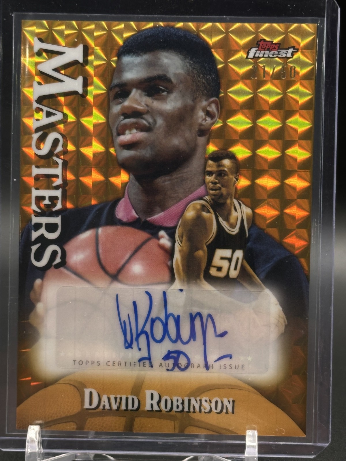 2024-25 Topps Finest - Masters Autographs David Robinson, MA-DR /50