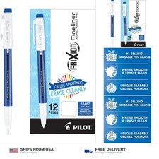 PILOT FriXion Erasable Pens, Fine Point 0.7mm, Blue Ink, 12-Pack