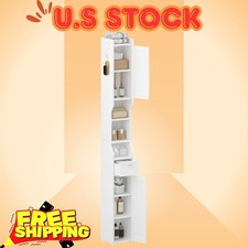 Bathroom Storage Cabinet Narrow Tall Freestanding Floor Cabinet 2 Doors 1 Drawer