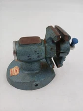 Vintage Oxwall Swivel Bench Vise Japan Small Hobby Craft Tool Blue Clamp Tilt