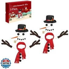 Colovis 16Pcs Snowman Decorating Kit, Snowman Making Kit Snow Toys for Winter