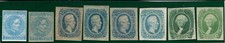 B&D: 1862-64 Confederate States assortment of 8 mint stamps